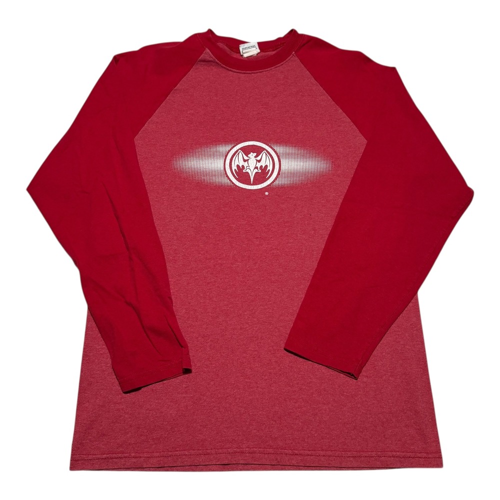 Vintage 2000s Barcardi Two Tone Red Raglan Long Sleeve Shirt Men's Medium
